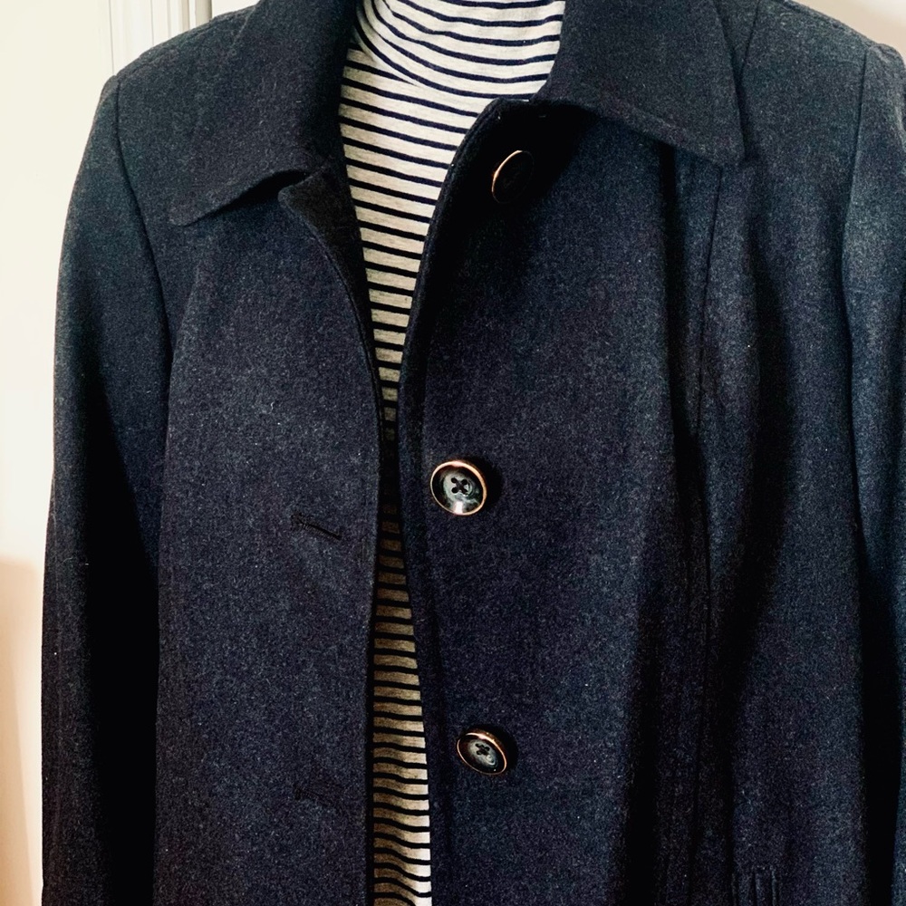 St Johns Bay Wool blend warm coat pea coat Dark Charcoal Size Large women’s